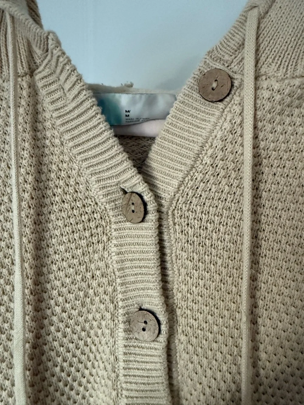 Free People Cream Knit Hooded Romper